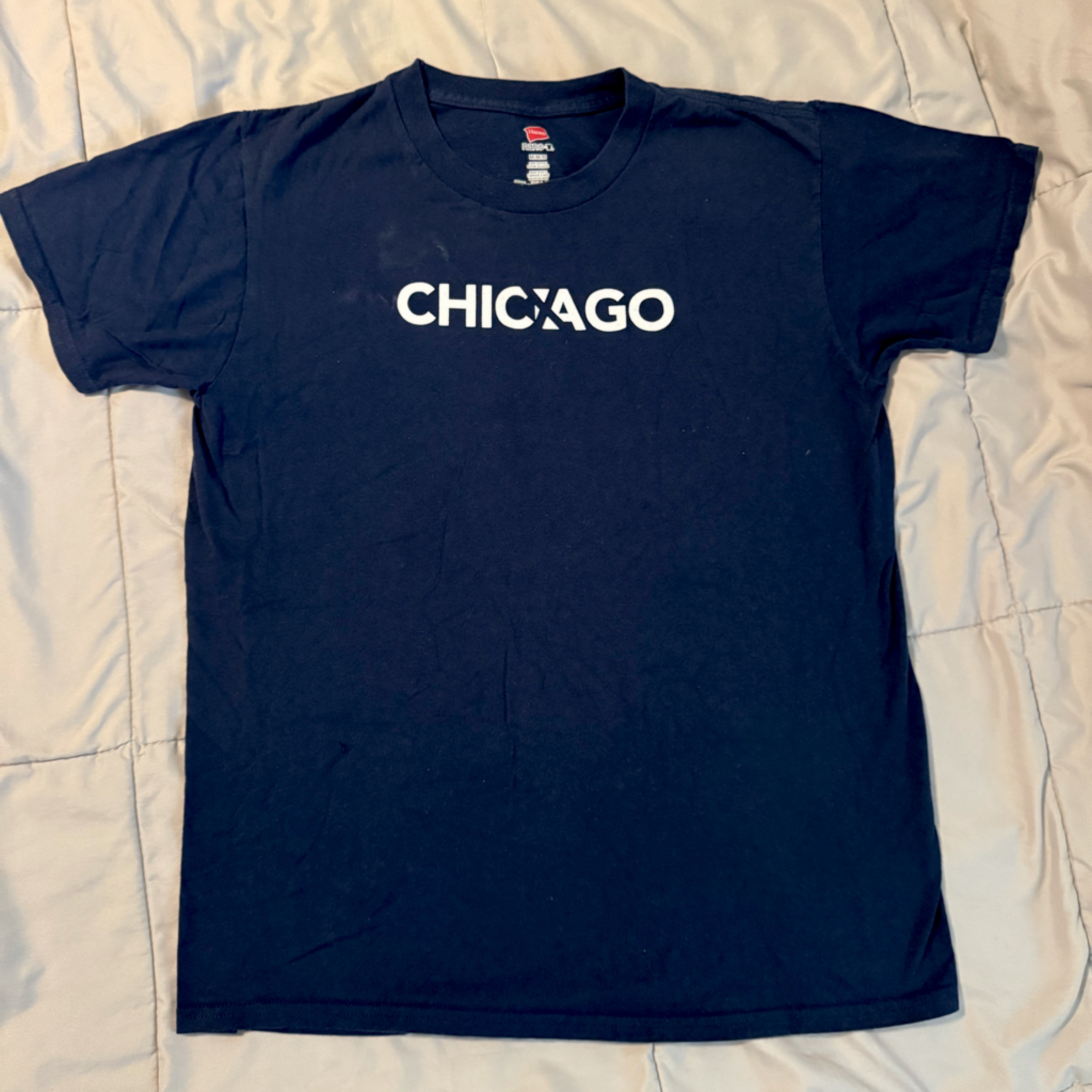 Alpha Chi College Sorority Adult M Chicago T-Shirt Top Medium Blue New Nwot